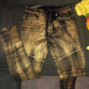 Gold Balmain Paris Jeans